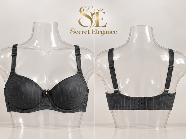 Secret Elegance - Stripe Lining Soft Foam Bra | Non-Wired Comfortable Daily Bra