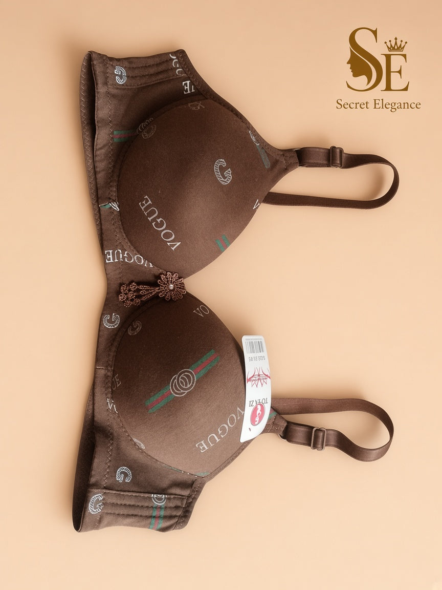 Secret Elegance Vogue Printed Foam Bra | Jersey Cotton Bra