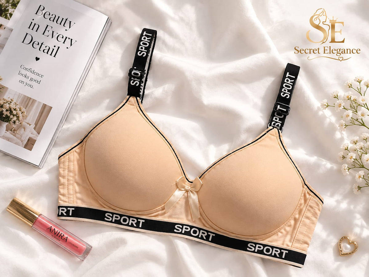 Best Foam Jersey Sport Bra - Super Soft & Comfortable - Secret Elegance