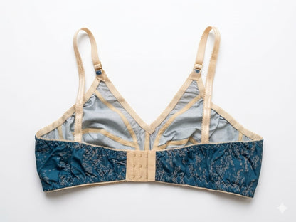 Pure Cotton Printed Soft Bra - Teal Bloom - Daily Comfort