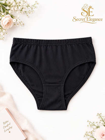 ⭐ BEST SELLER - Ladies Black Cotton Panty - Full Coverage Underwear