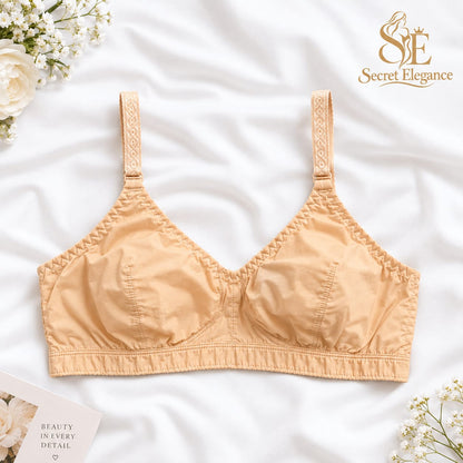 Secret Elegance Simple Soft Cotton Bra For Women - Daily Comfort