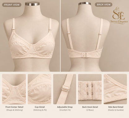 Malai Jersey Bra - Skin Beige | Ultra Soft, Stretchable & Non-Padded - Size 32/42