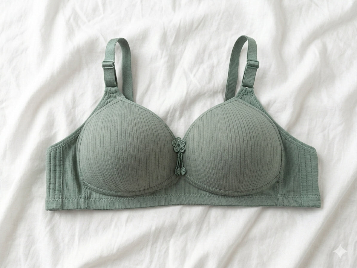 Secret Elegance - Stripe Lining Soft Foam Bra | Non-Wired Comfortable Daily Bra