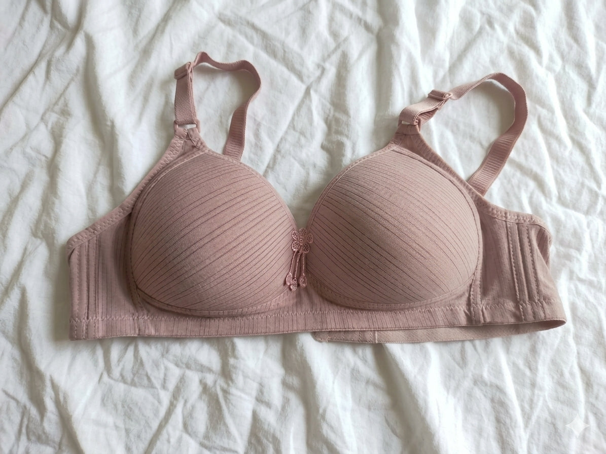 Secret Elegance - Stripe Lining Soft Foam Bra | Non-Wired Comfortable Daily Bra