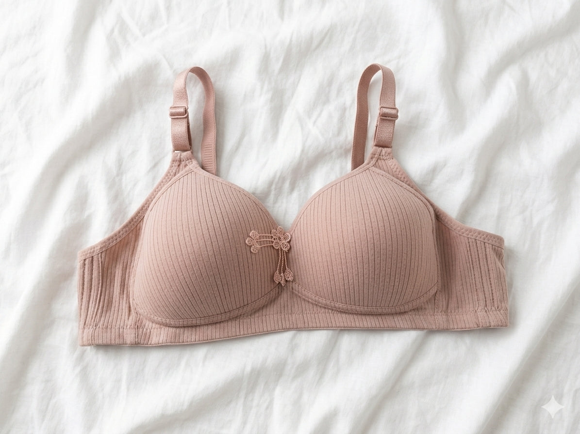 Secret Elegance - Stripe Lining Soft Foam Bra | Non-Wired Comfortable Daily Bra
