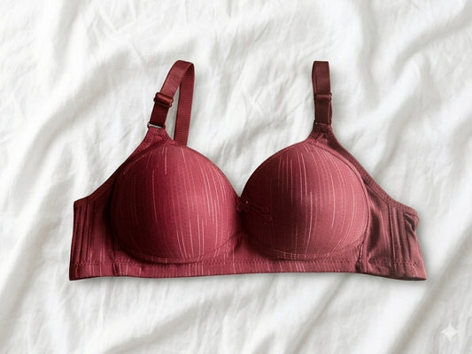 Secret Elegance - Stripe Lining Soft Foam Bra | Non-Wired Comfortable Daily Bra